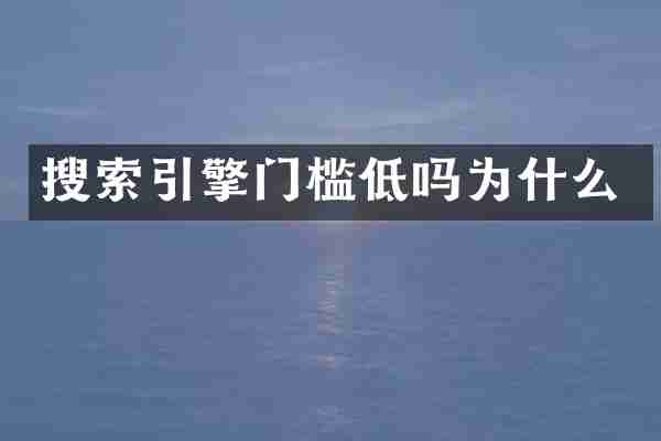 搜索引擎门槛低吗为什么