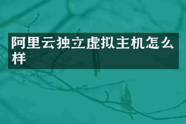 阿里云独立虚拟主机怎么样