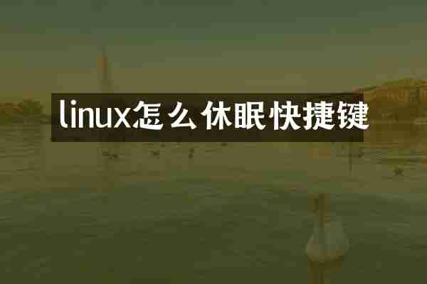 linux怎么休眠快捷键