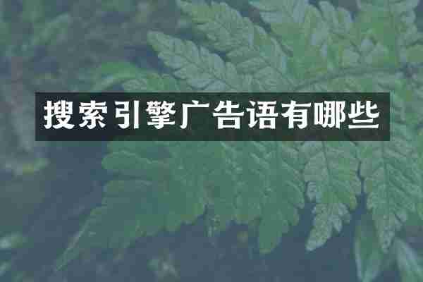 搜索引擎广告语有哪些