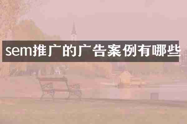sem推广的广告案例有哪些
