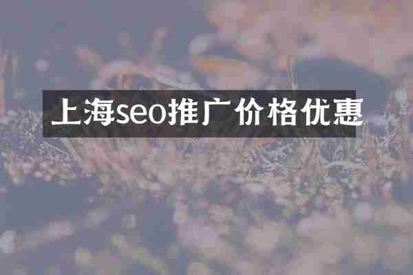 上海seo推广价格优惠
