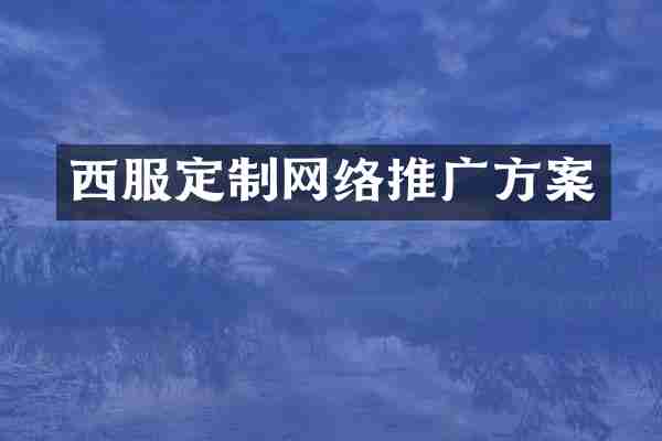 西服定制网络推广方案