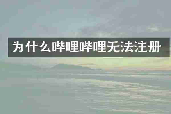 为什么哔哩哔哩无法注册