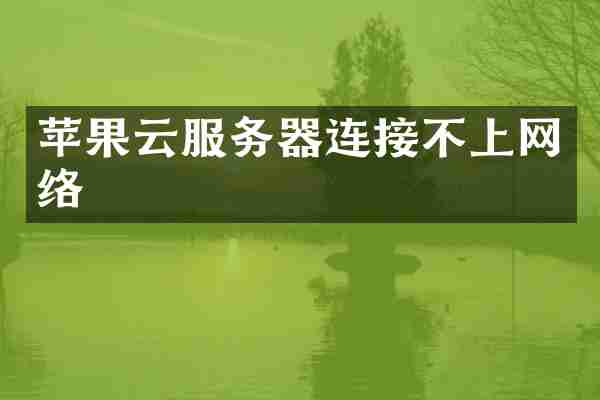 苹果云服务器连接不上网络