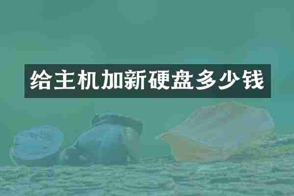给主机加新硬盘多少钱