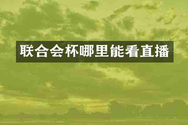 联合会杯哪里能看直播