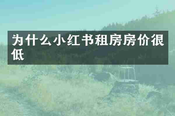 为什么小红书租房房价很低