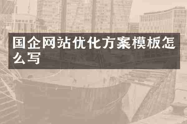 国企网站优化方案模板怎么写