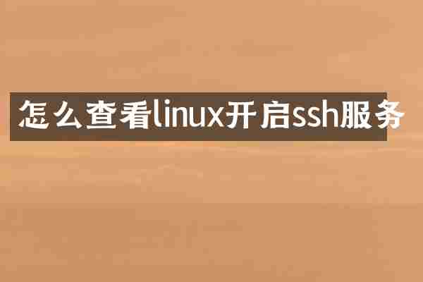 怎么查看linux开启ssh服务
