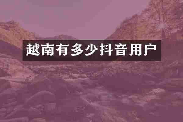 越南有多少抖音用户