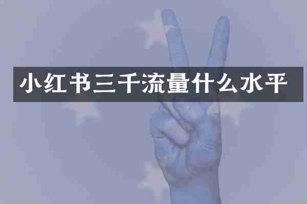 小红书三千流量什么水平
