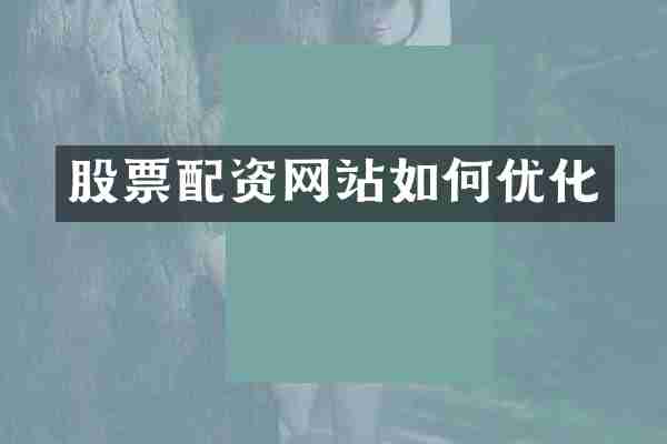 股票配资网站如何优化