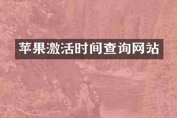 苹果激活时间查询网站