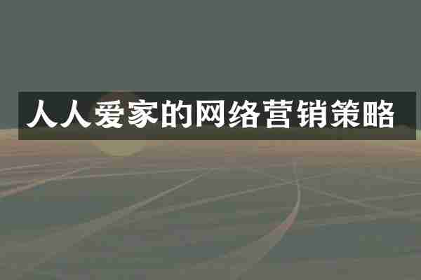 人人爱家的网络营销策略
