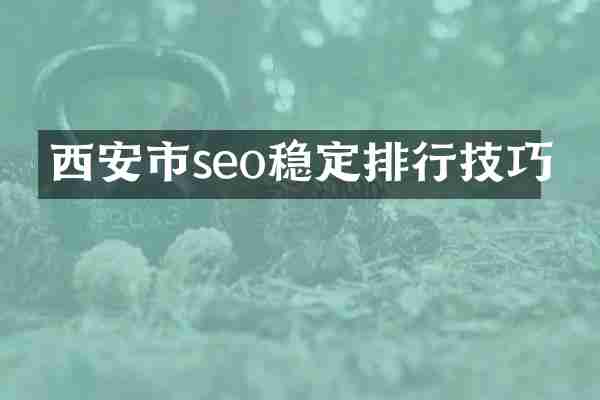 西安市seo稳定排行技巧