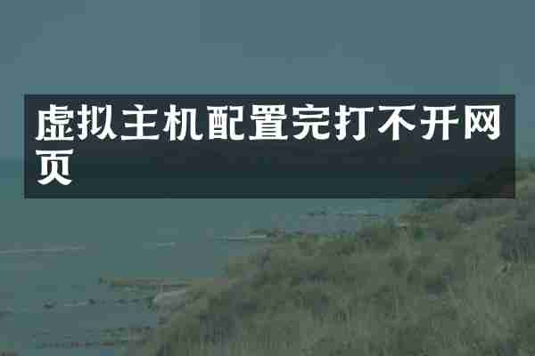 虚拟主机配置完打不开网页