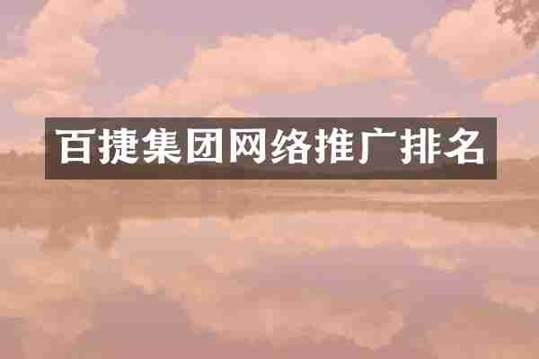 百捷集团网络推广排名