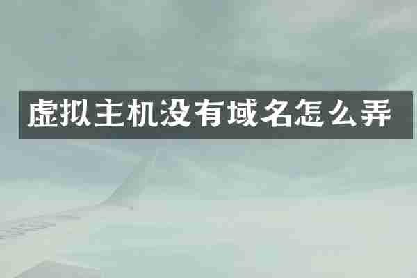 虚拟主机没有域名怎么弄