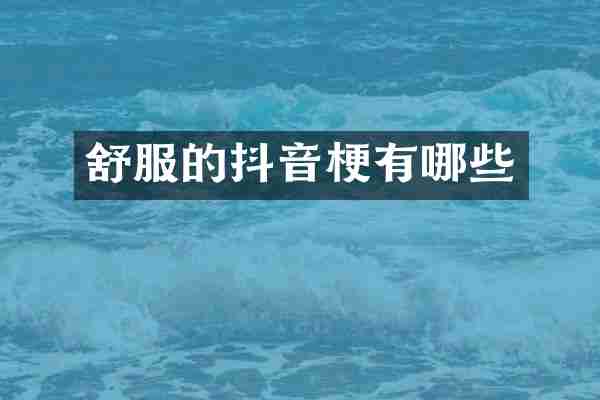 舒服的抖音梗有哪些