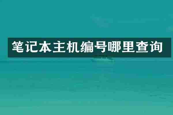 笔记本主机编号哪里查询