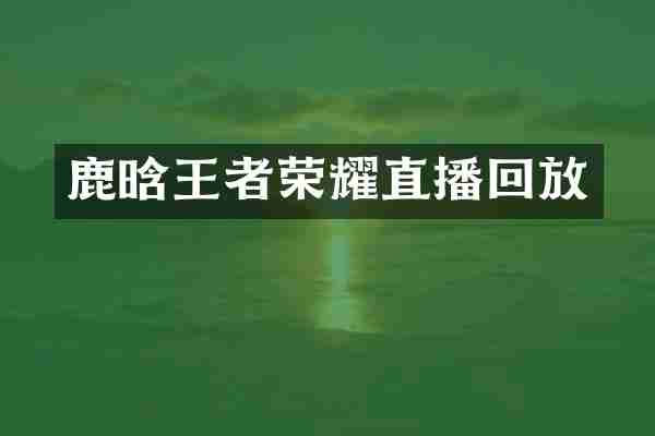 鹿晗王者荣耀直播回放