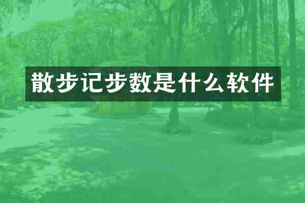 散步记步数是什么软件