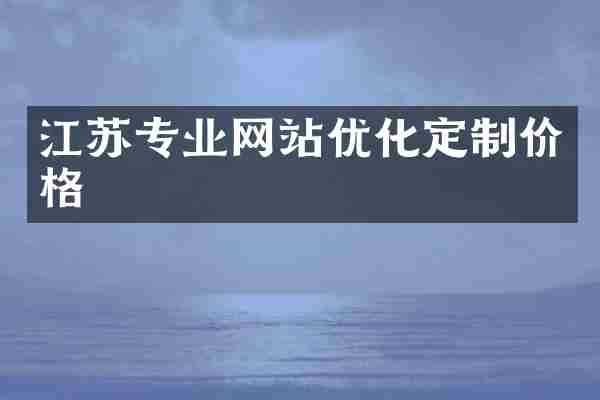江苏专业网站优化定制价格
