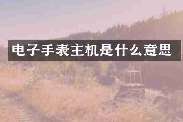 电子手表主机是什么意思
