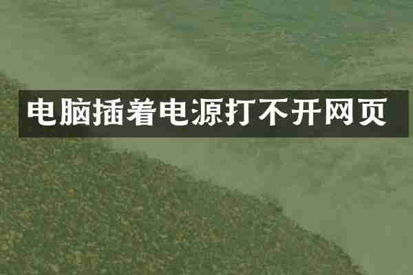 电脑插着电源打不开网页