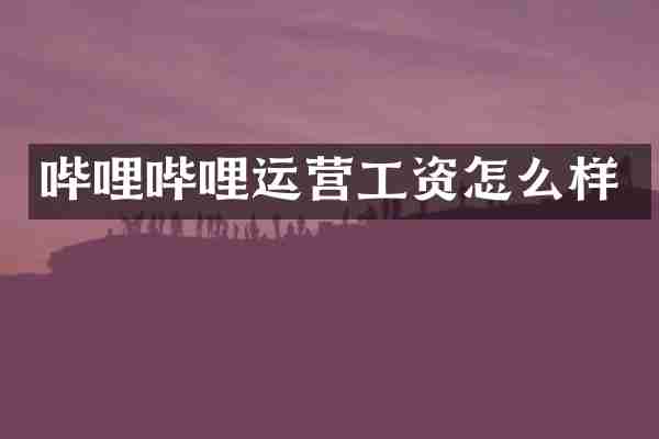 哔哩哔哩运营工资怎么样