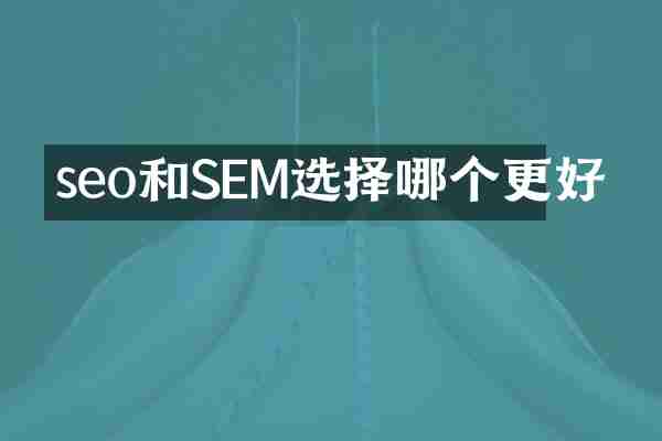 seo和SEM选择哪个更好