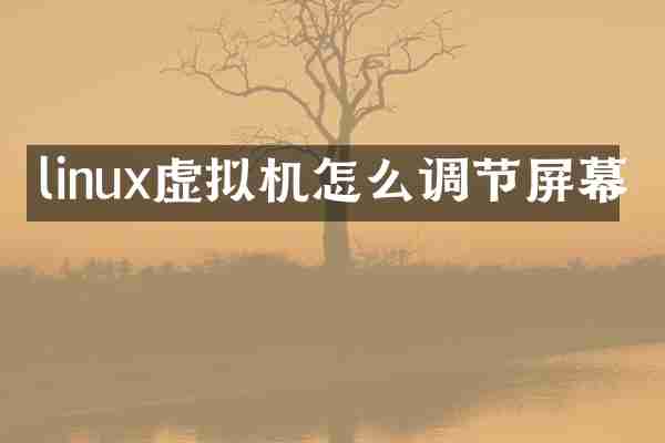 linux虚拟机怎么调节屏幕