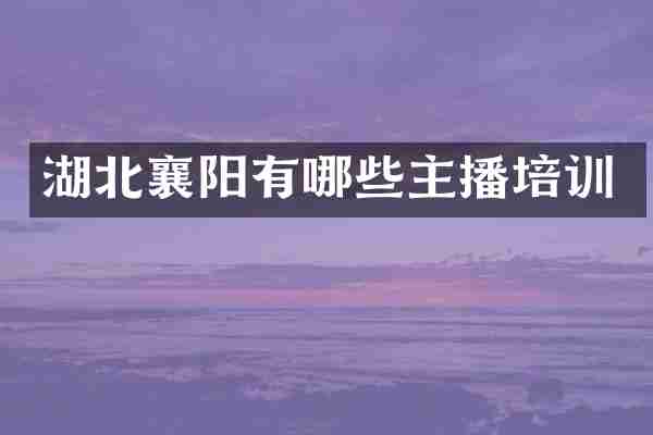 湖北襄阳有哪些主播培训