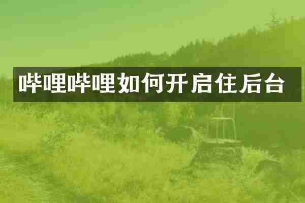 哔哩哔哩如何开启住后台