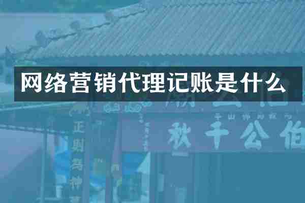 网络营销代理记账是什么