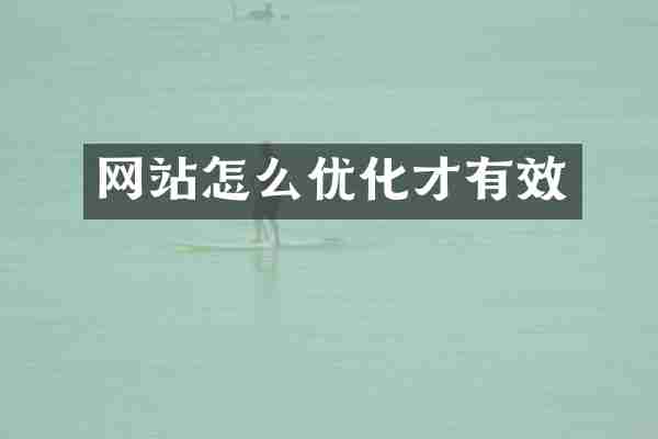 网站怎么优化才有效