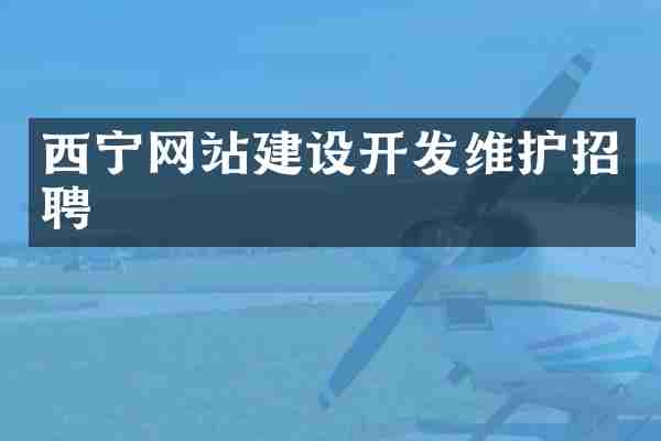 西宁网站建设开发维护招聘