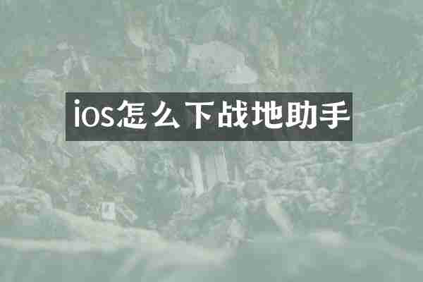 ios怎么下战地助手