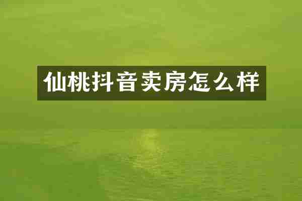 仙桃抖音卖房怎么样
