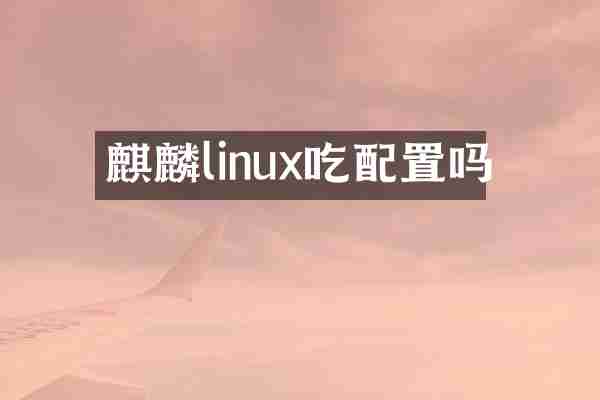 麒麟linux吃配置吗
