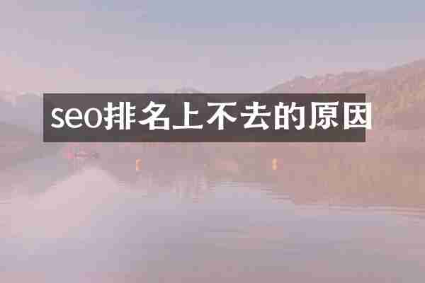 seo排名上不去的原因