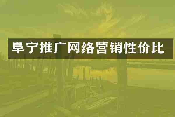 阜宁推广网络营销性价比