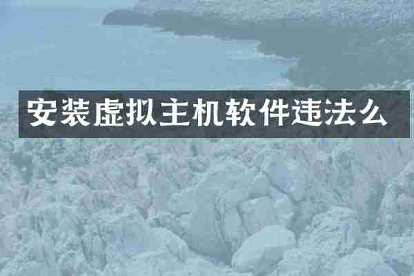安装虚拟主机软件违法么