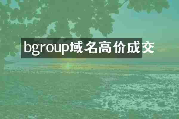 bgroup域名高价成交