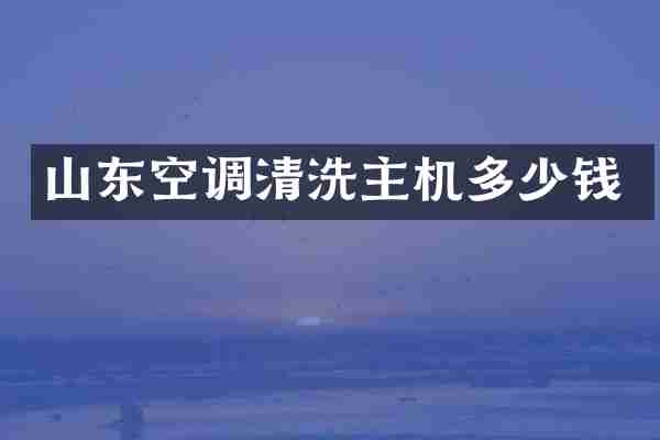 山东空调清洗主机多少钱