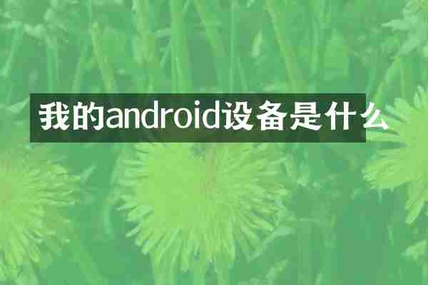 我的android设备是什么