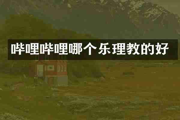 哔哩哔哩哪个乐理教的好