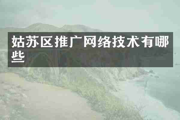 姑苏区推广网络技术有哪些