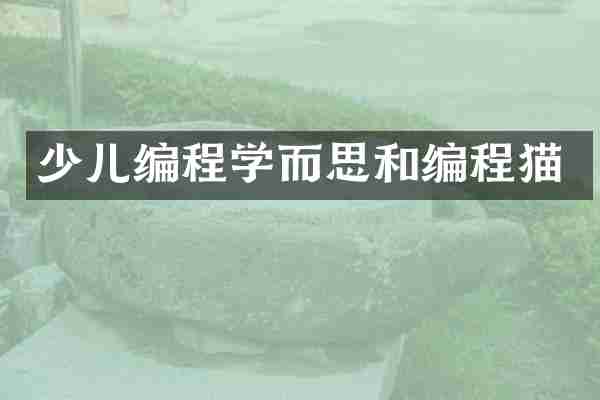 少儿编程学而思和编程猫